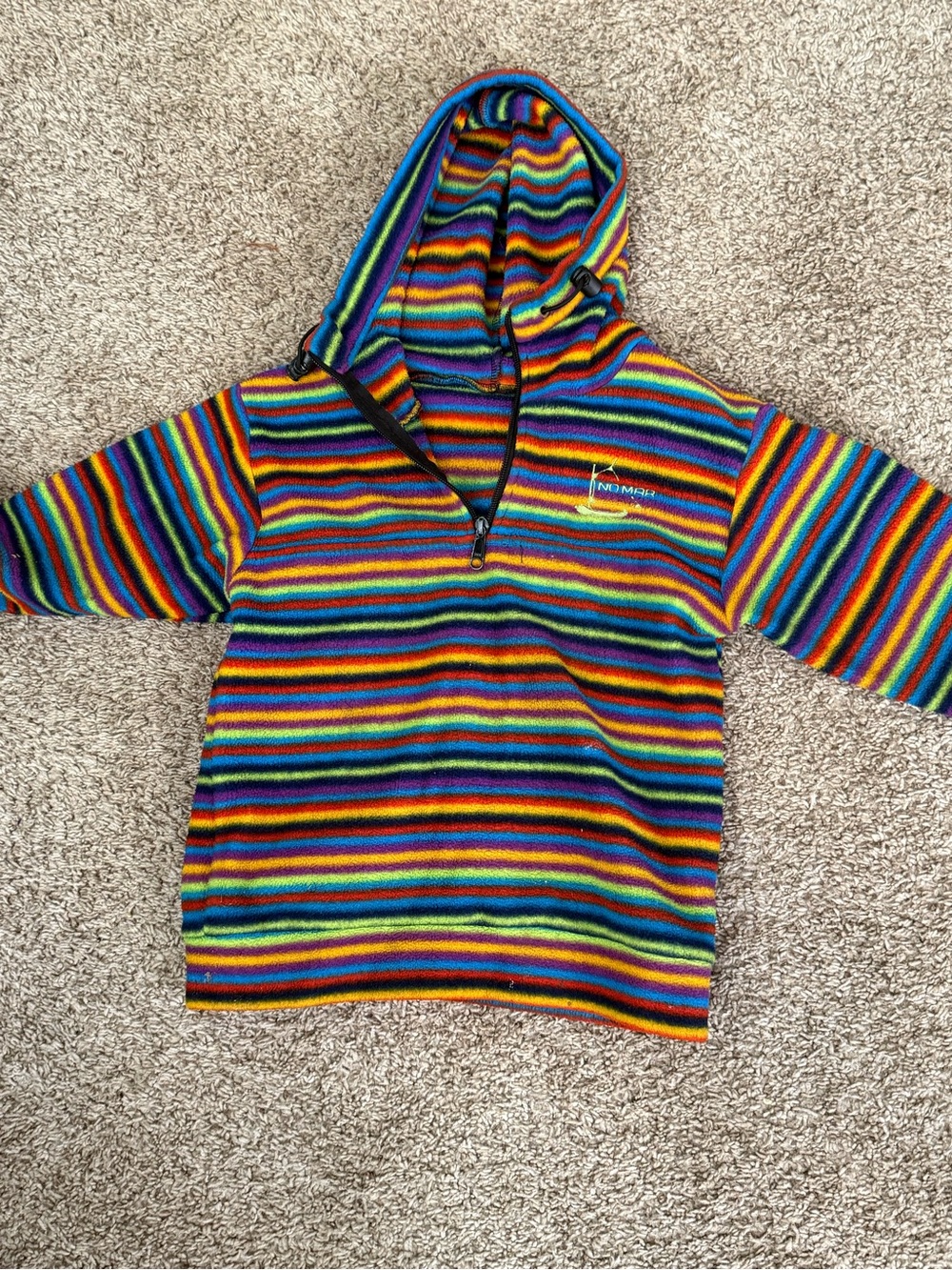 Kids Rainbow Stripe Hooded Pullover Sweatshirt - Multicolor